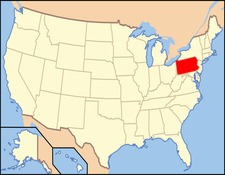 Pennsylvania Highlighted on Map