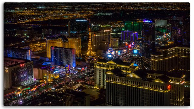 Aerial View of Vegas Strip at Night