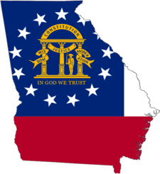 Georgia Flag And State Outline
