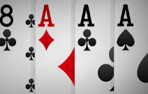Four Poker Cards Lined Up