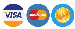 Visa Logo, Mastercard Logo, Bitcoin Gold Coin
