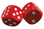 Two Red Casino Dice