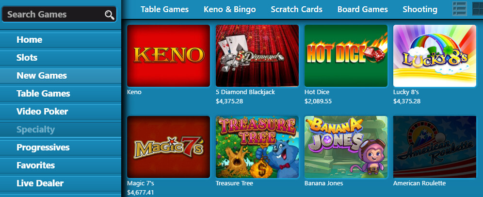 Specialty Games Available on Sloto Cash Casino Download Version