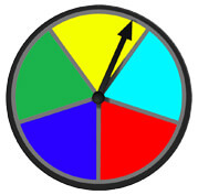 Probability Wheel with Arrow, Different Colored Sections