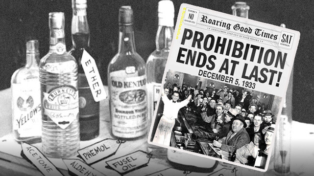 Alcohol Prohibition Newspaper, Black and White Photo