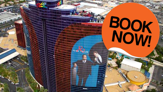 Rio All-Suites Hotel and Casino in Las Vegas, Book Now Orange Sticker