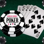 Poker Table with Casino Chips, Poker Cards Spread, WSOP Poker Logo