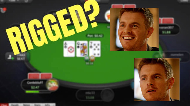 Online Poker Game with Rigged Text, Photos of Guy Happy Then Sad