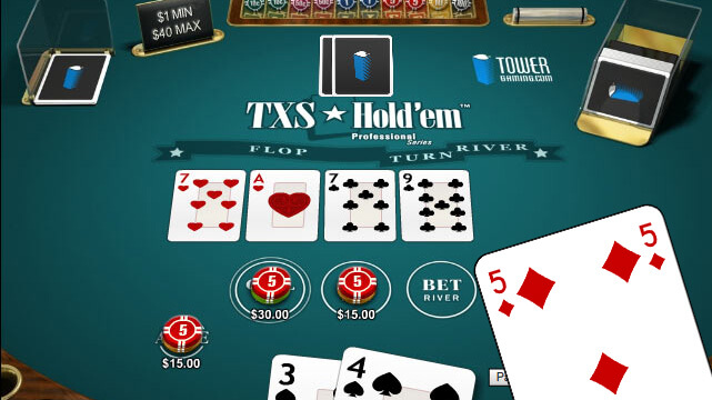 Texas Holdem Table Game, 5 Diamond of Aces