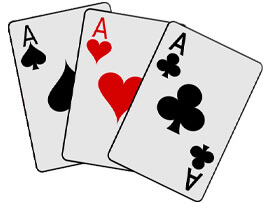 Ace of Spades, Ace of Hearts, Ace of Clubs