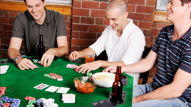 Men Playing Home Poker Game