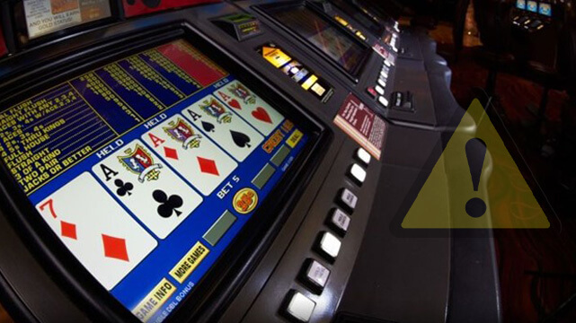 Casino Deuces Wild Video Poker Machine, Yellow Caution Symbol