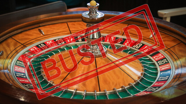 Casino Roulette Wheel, Busted Red Logo