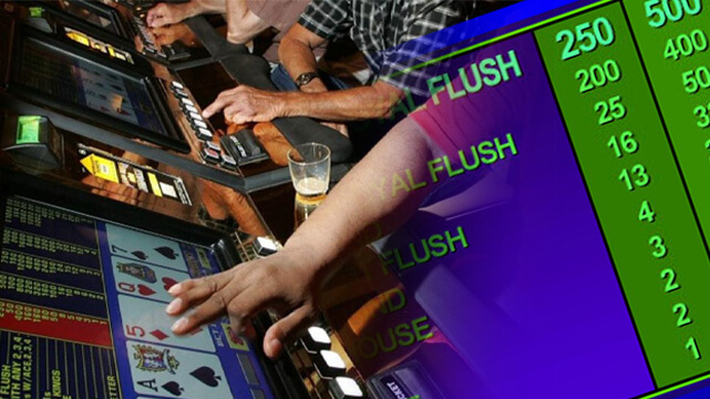 People Gambling Casino Video Poker Machines, Video Poker Pay Table
