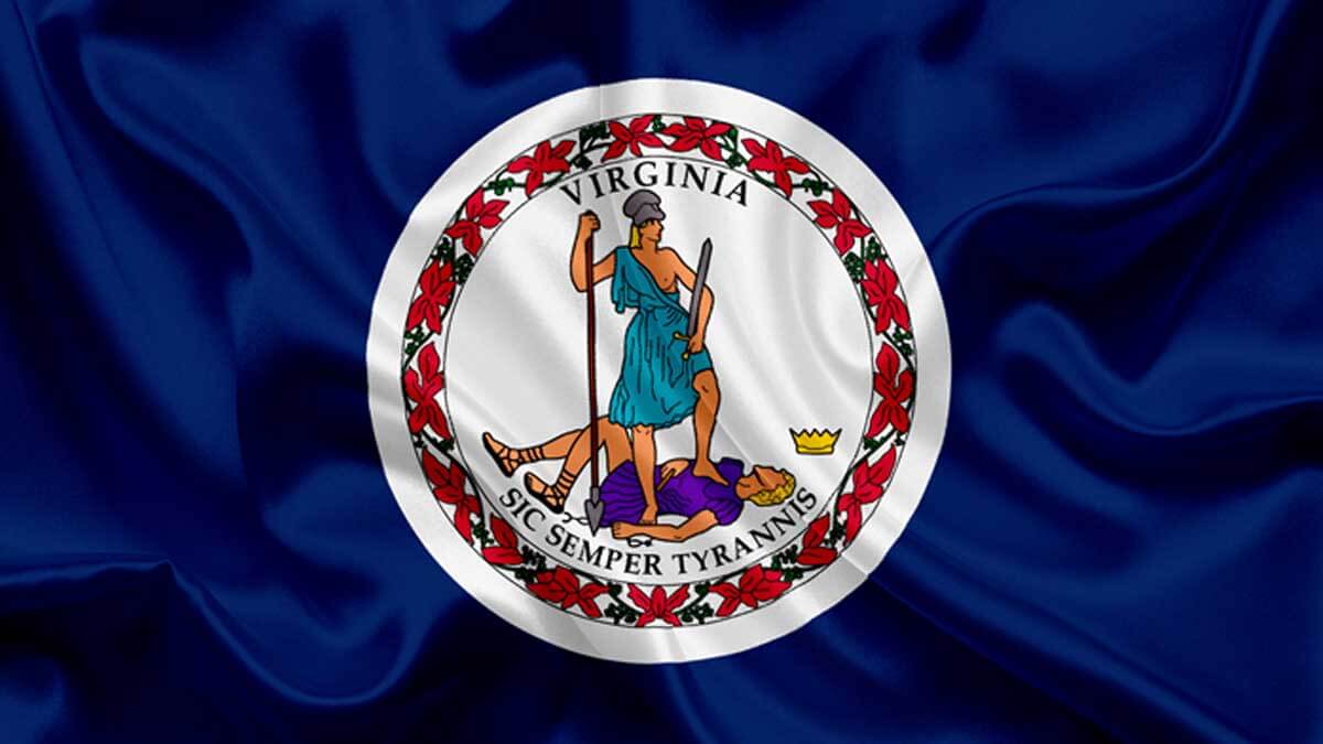 Wavy Flag for State of Virginia