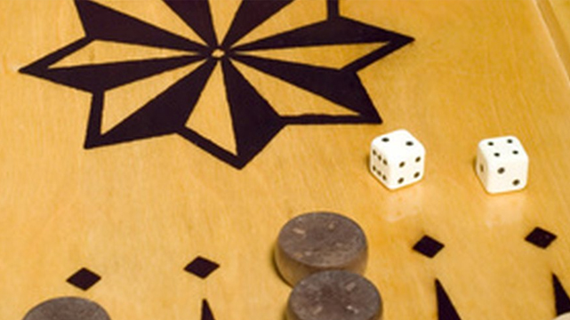 Closeup of a Game of Acey Deucey