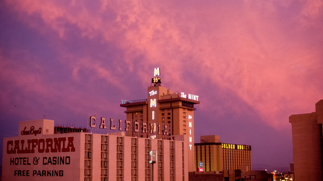California Hotel in Las Vegas Against a Pink Sky
