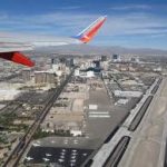 Airplane Flying Over Las Vegas Strip