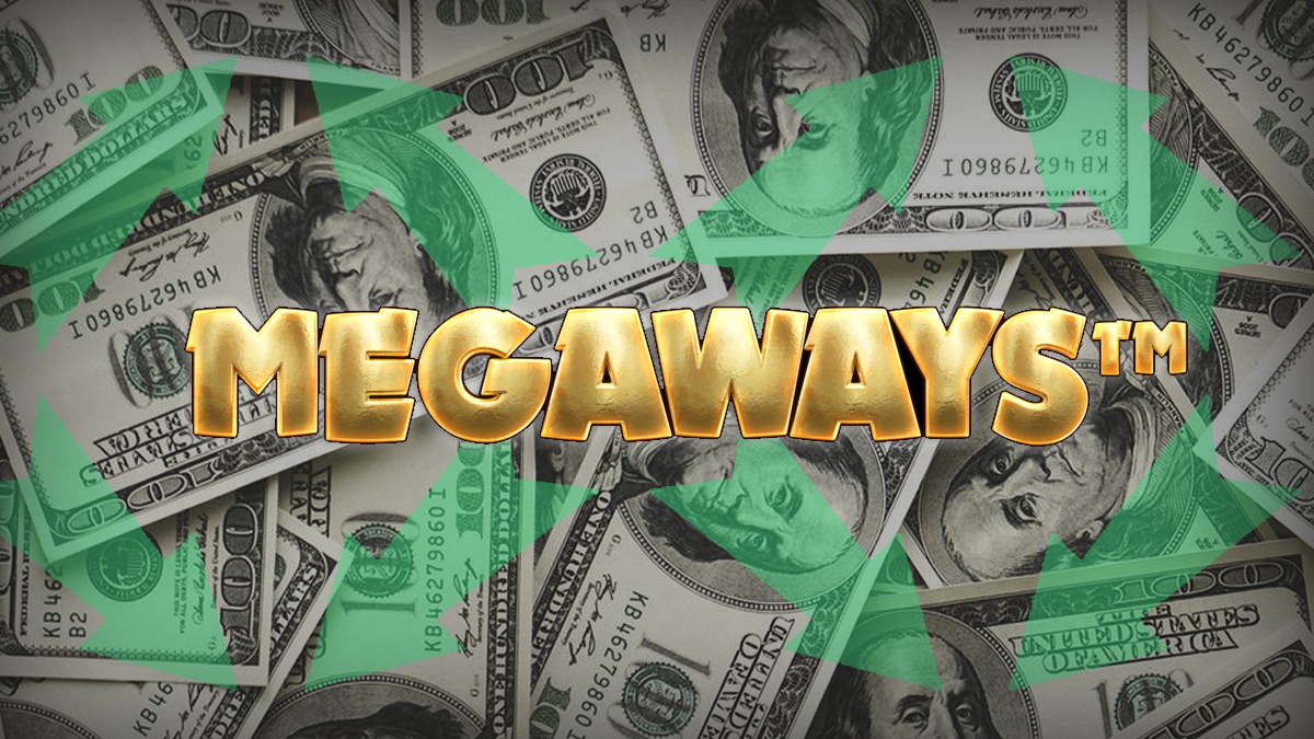 Megaways Logo in Front of Money and Multiple Arrows