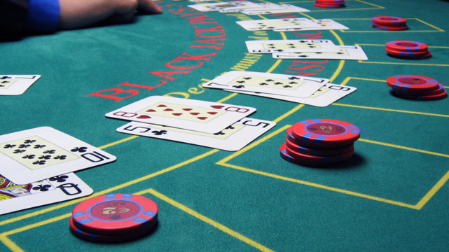 Closeup of a Blackjack Table Game