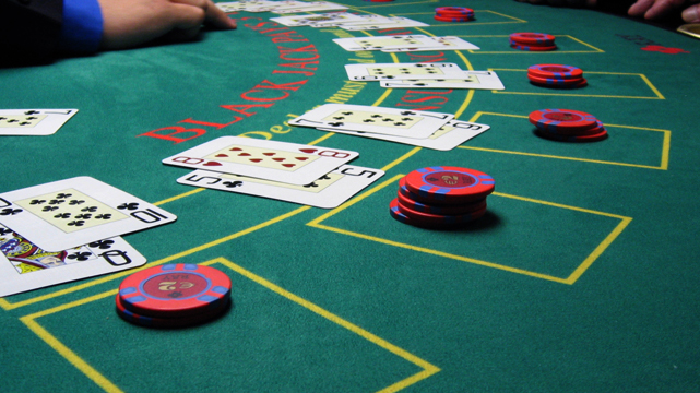 Closeup of Blackjack Table