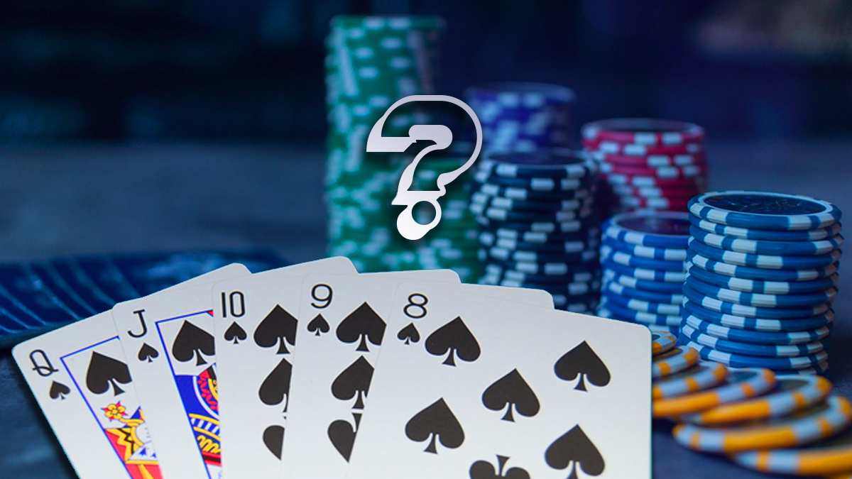 Straight Flush Poker Hand With Question Mark Above It