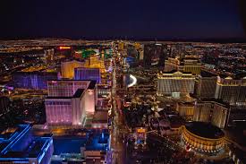Aerial View of Las Vegas Strip at Night