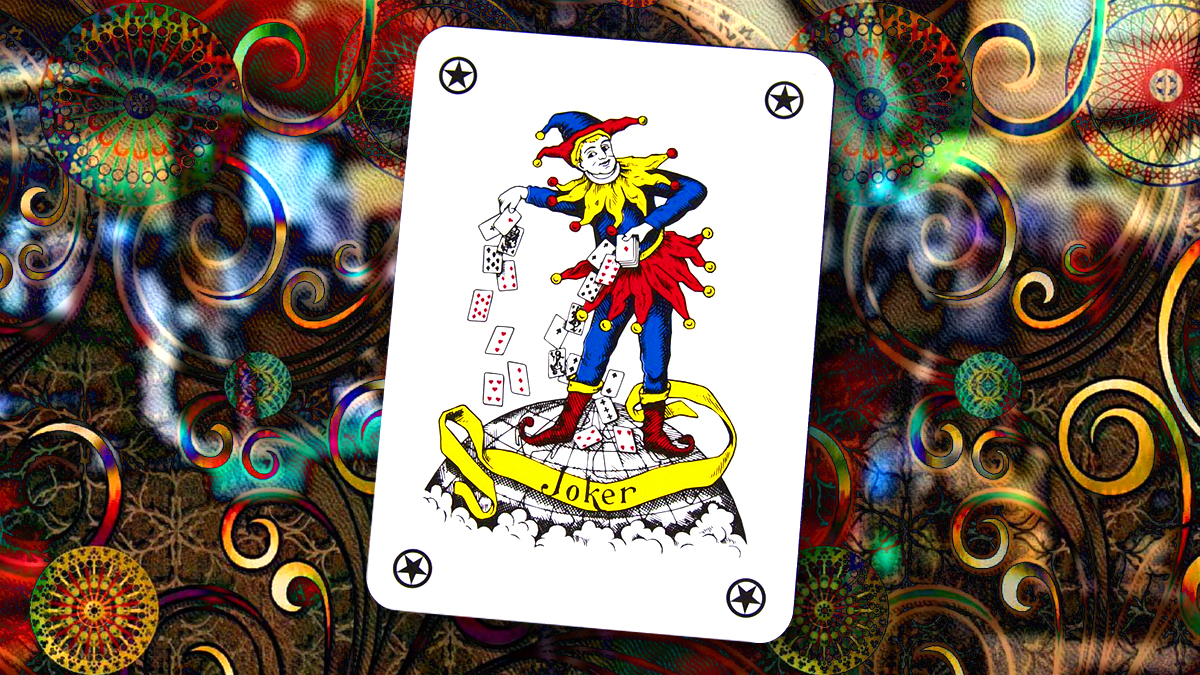 Joker Playing Card With Casino Design Background