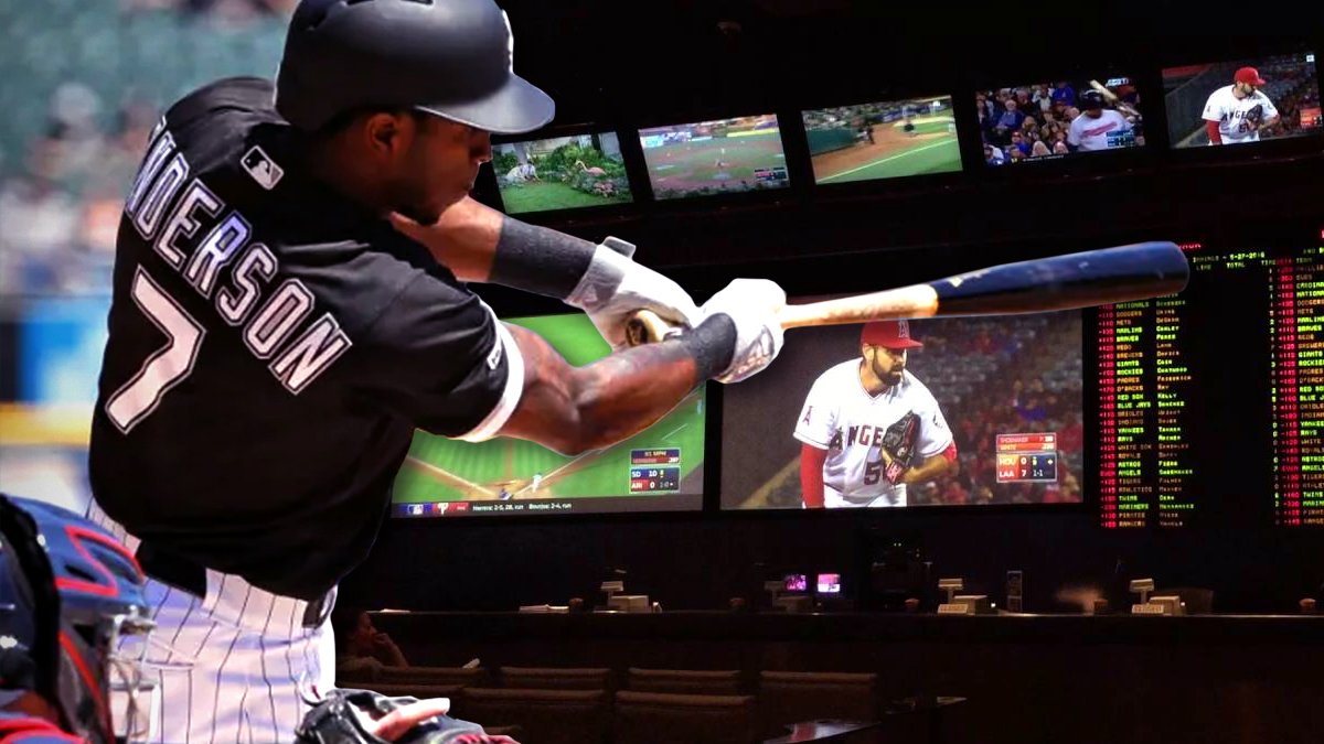 MLB White Sox Tim Anderson With Sportsbook Background
