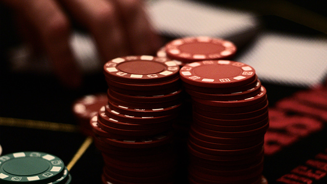 Stack of Red Casino Chips