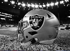Las Vegas Raiders Helmet on Field