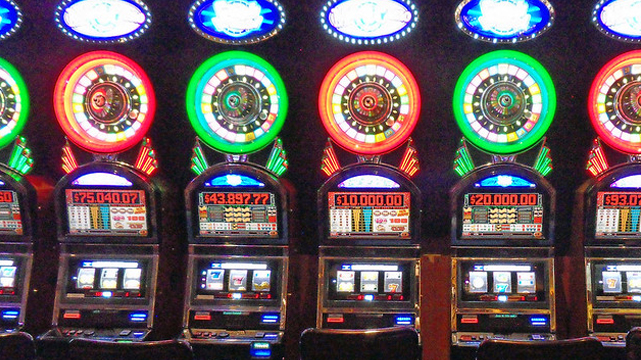Row of Wheel Based Slot Machines