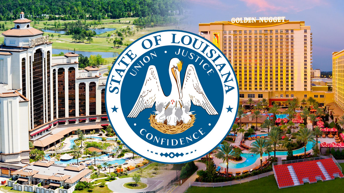 Lousiana State Seal With Casino Background