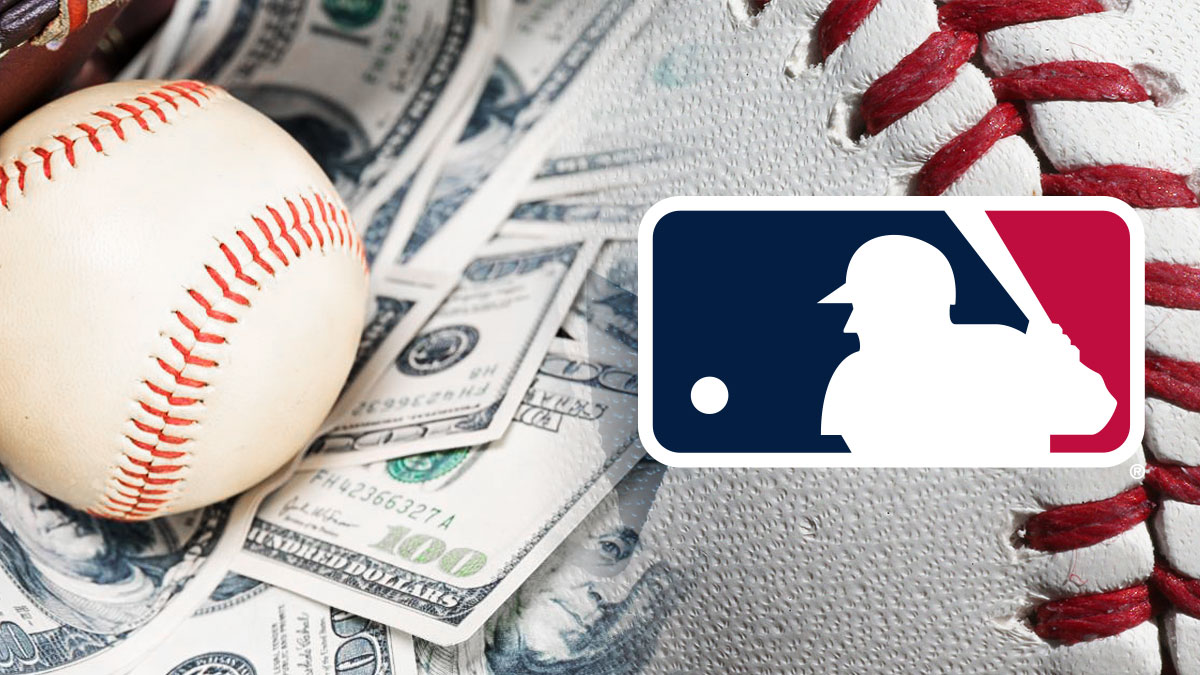 MLB Logo, Baseball, and Hundred Dollar Bills