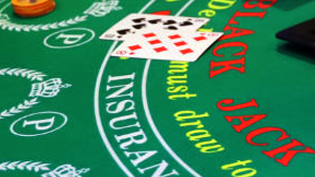 Closeup of Blackjack Table and Cards