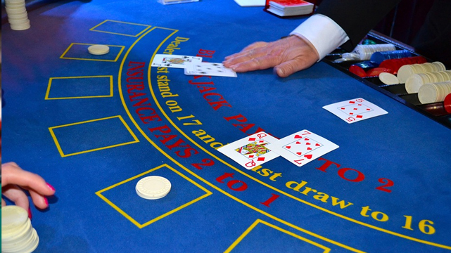 Closeup of a Blackjack Table