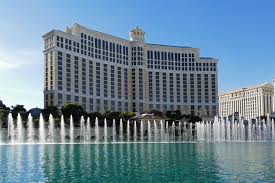 Bellagio Fountains in front of Bellagio Hotel in Las Vegas