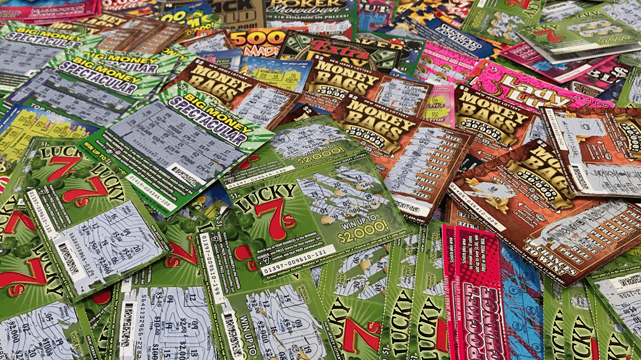 Pile of Lottery Scratch-Offs