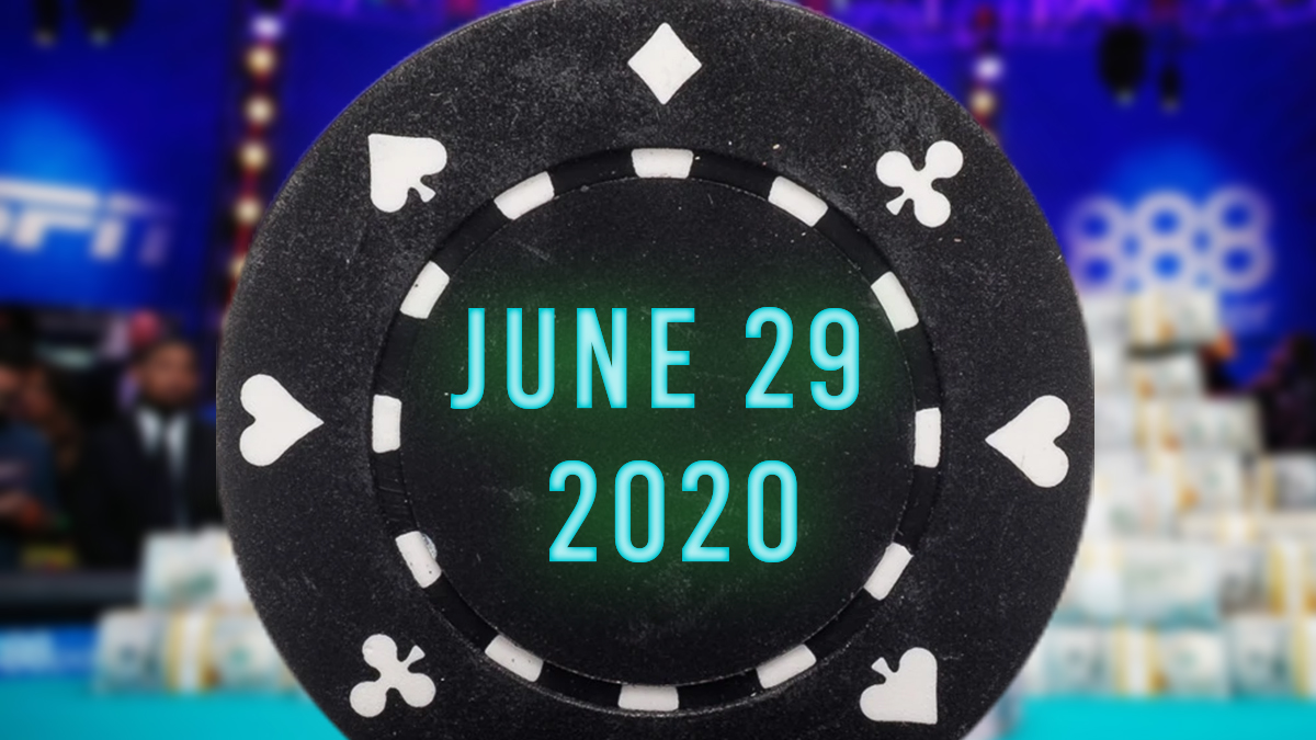 Black Poker Chip With June 29, 2020 Text