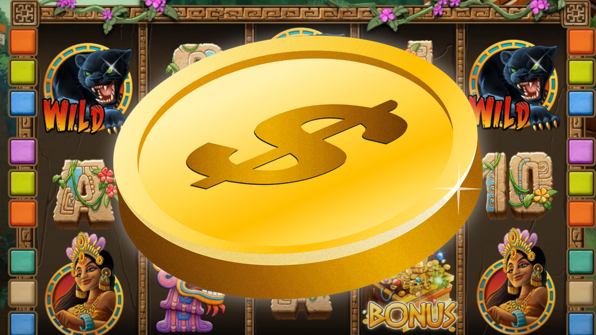 Gold Coin With Online Slots Background