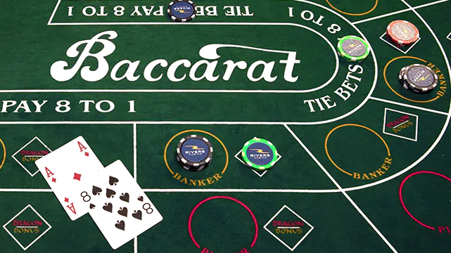 Closeup View of a Casino Baccarat Table