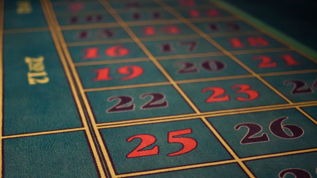 Numbered Betting Squares on a Roulette Table