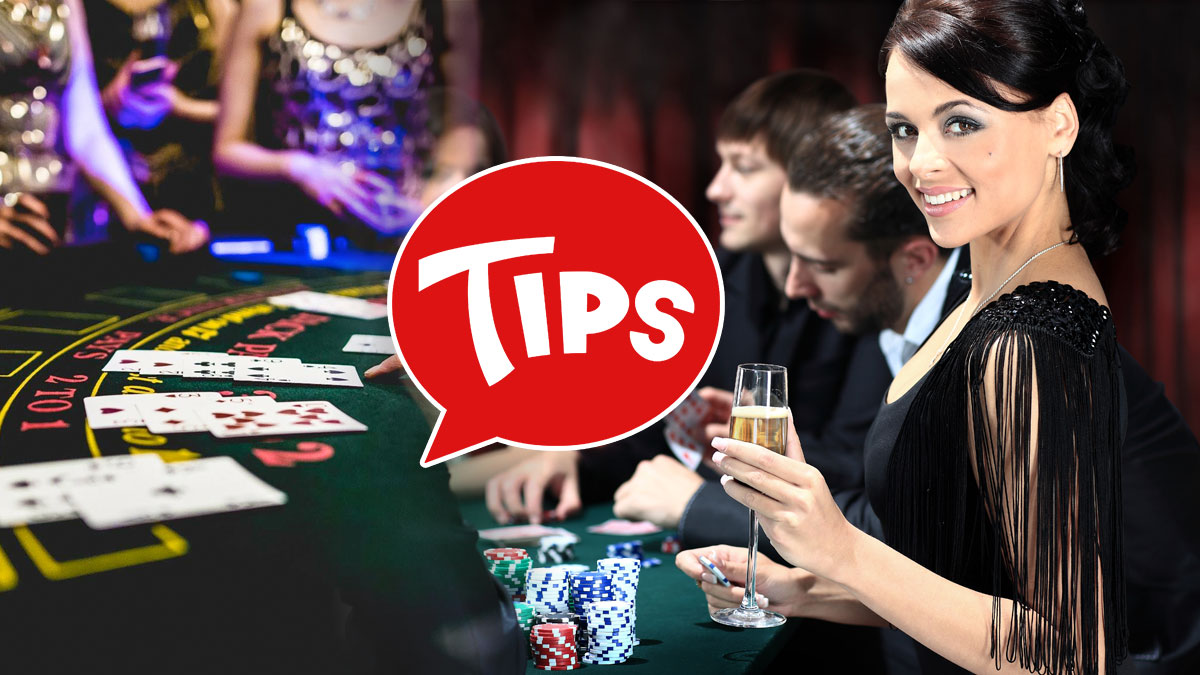 Tips Word Bubble With a Casino Gambler Background