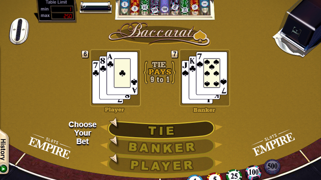Slots Empire Online Baccarat Game