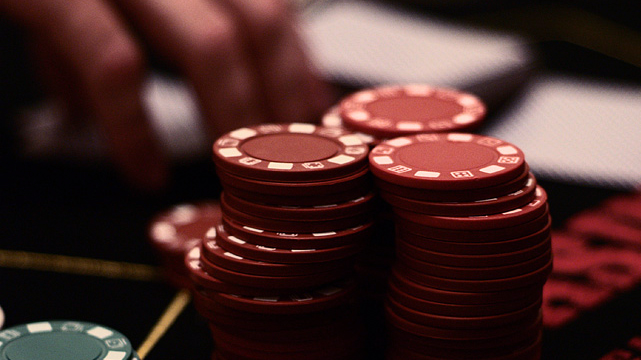 Stacks of Red Casino Chips