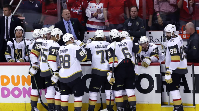 Las Vegas Golden Knights During a Time Out