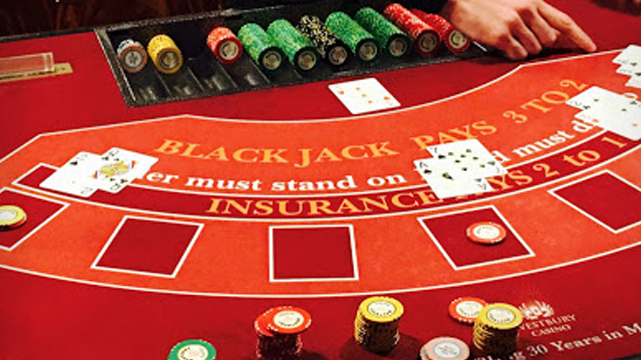 Red Casino Blackjack Table