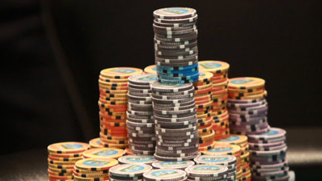 Large Stack of Poker Chips