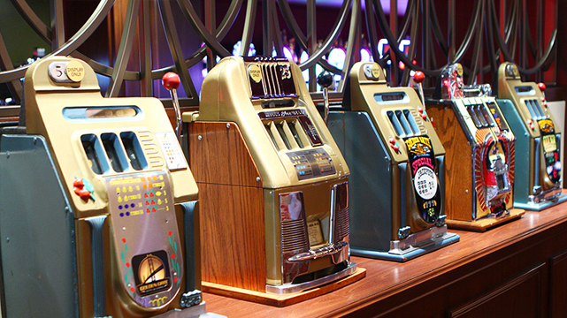 Row of Vintage Slot Machines