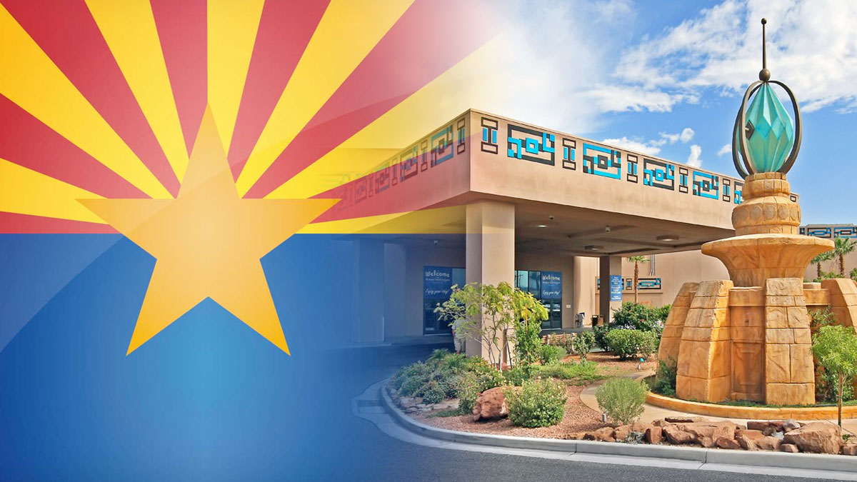 Arizona State Flag and an Arizona Casino